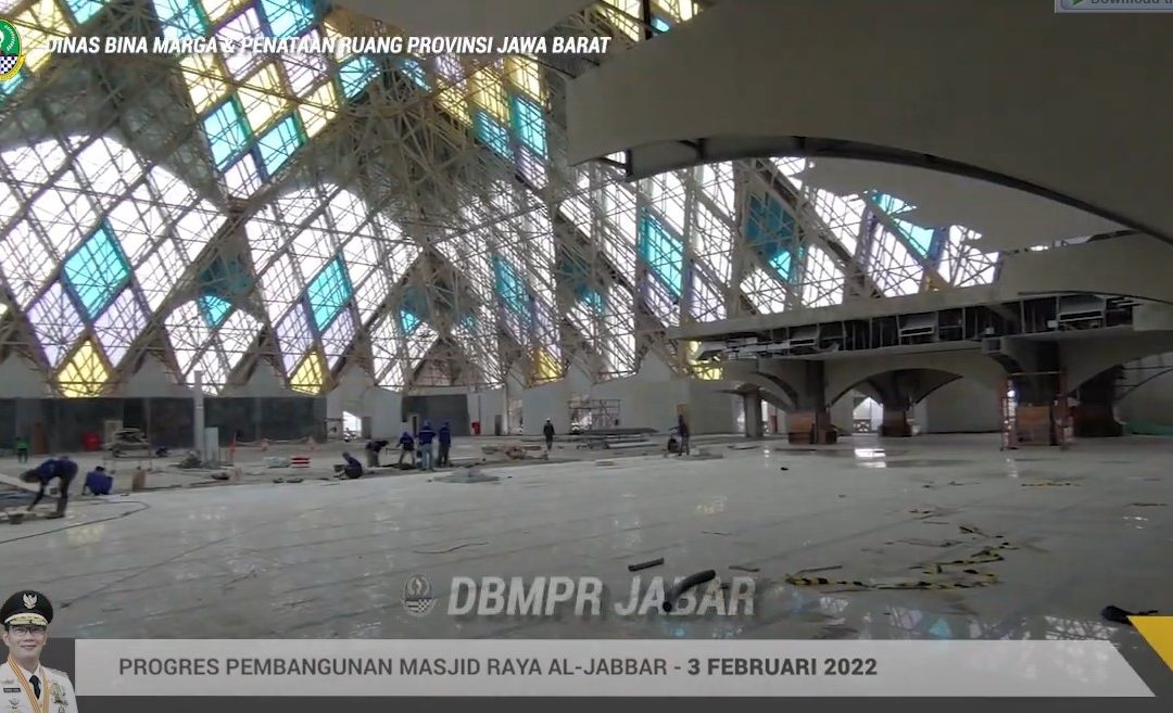 Progres Pembangunan Masjid Al-Jabbar – 3 Februari 2022
