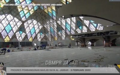 Progres Pembangunan Masjid Al-Jabbar – 3 Februari 2022